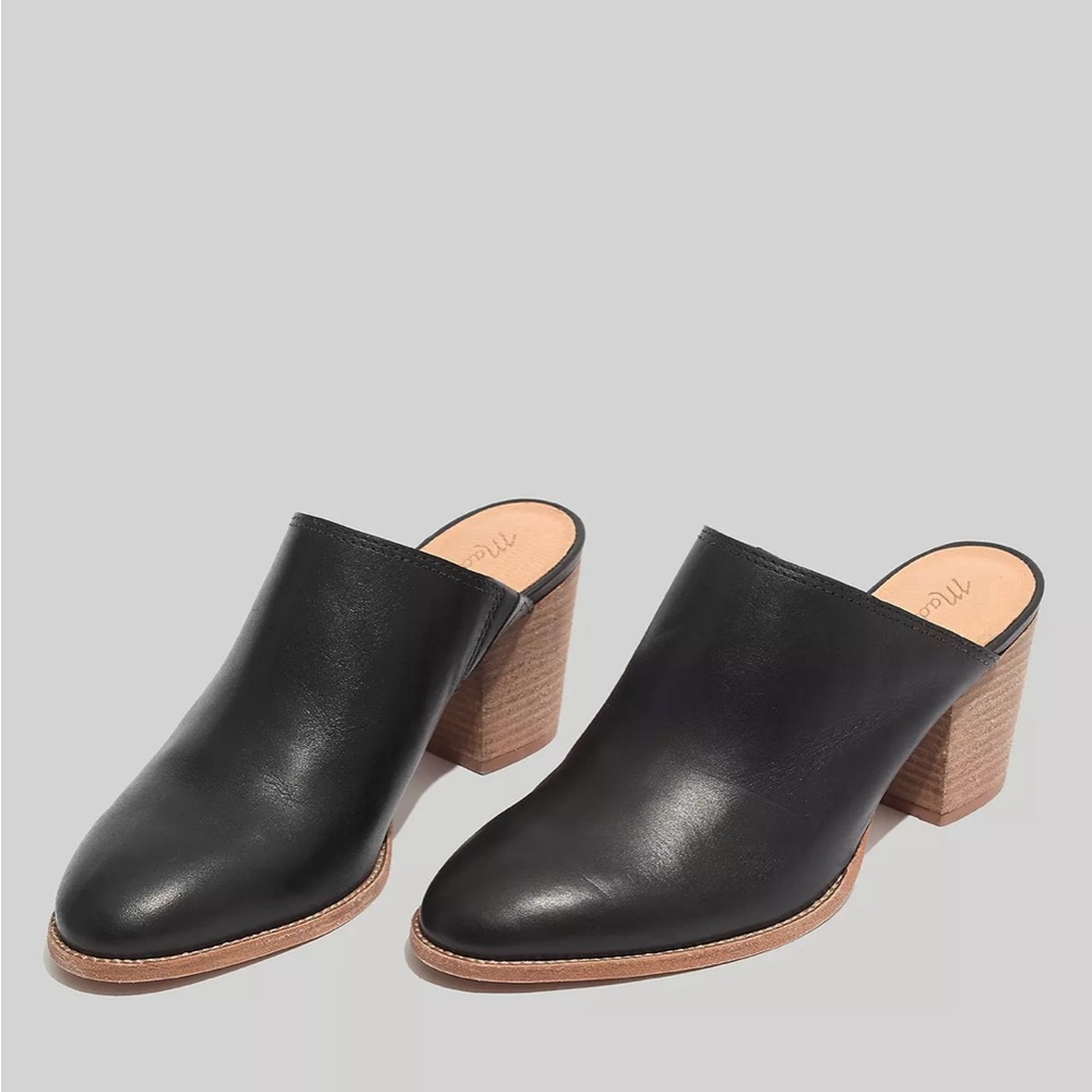 Madewell the Harper mule black leather 7.5